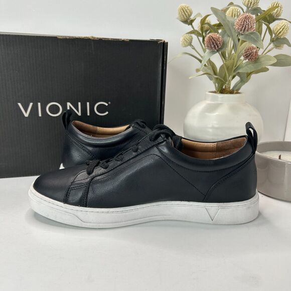 Vionic Lucas Lace Up Leather Sneaker Black Shoes H8281L1001 Men's US 7 M - Picture 8 of 10